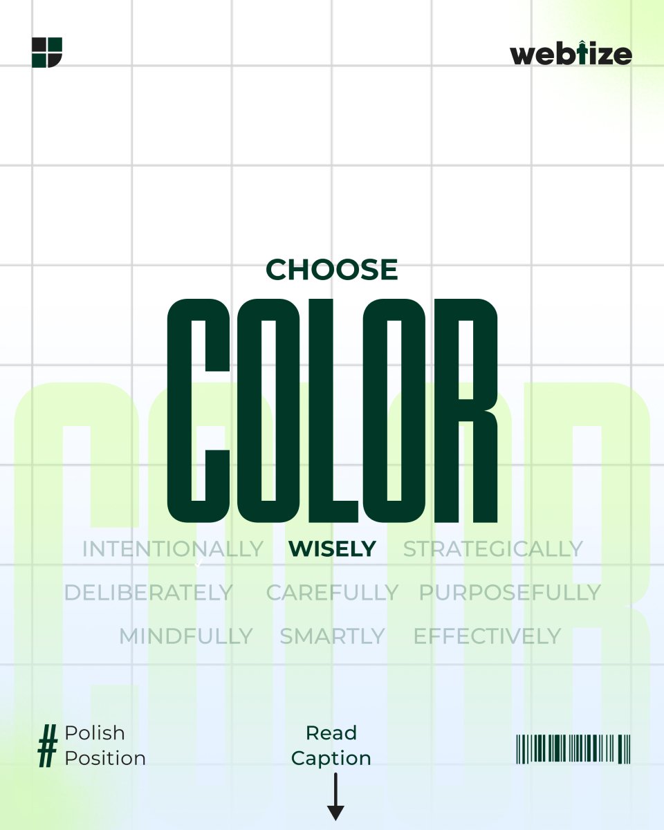 Brand color psychology palette showing primary, neutrals, and a high-contrast action color