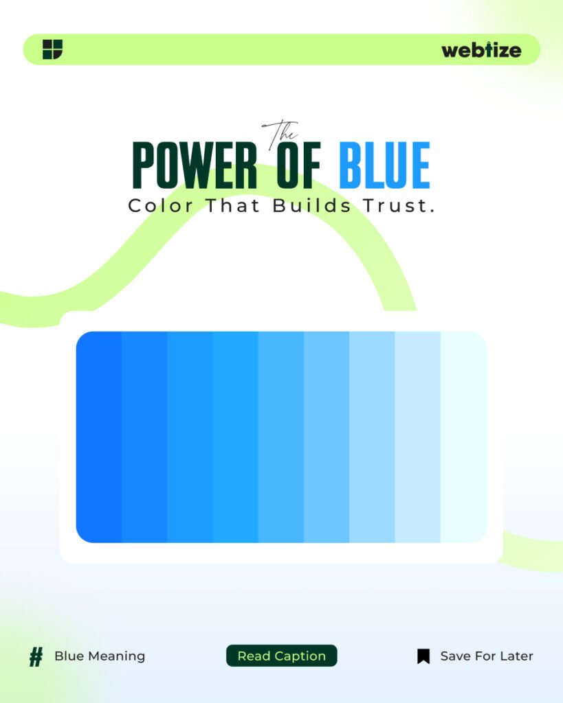 Blue in branding palette showing anchor blue, tints, and contrast examples